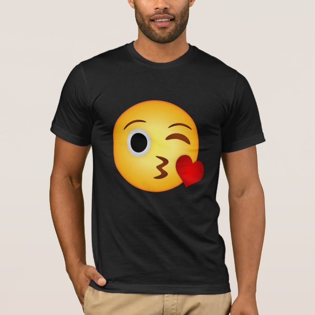 Camiseta Emoji de beijo cardíaco (Frente)