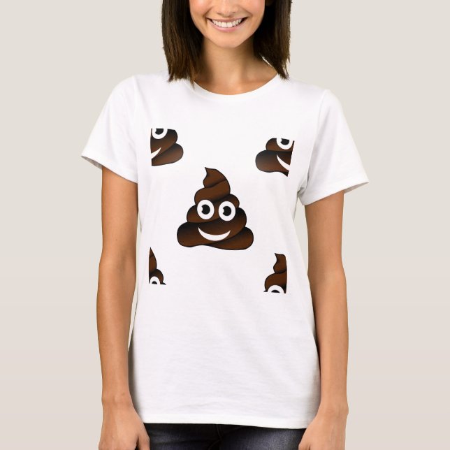 Camiseta emoji de cocô engraçado (Frente)
