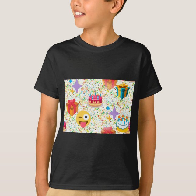 Camiseta emoji de feliz aniversário (Frente)