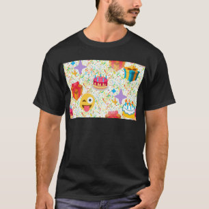 Camiseta emoji de feliz aniversário