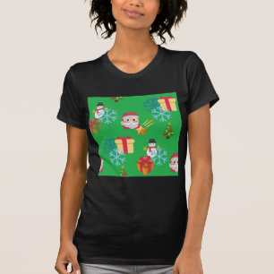 Camiseta emoji de natal verde