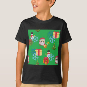 Camiseta emoji de natal verde