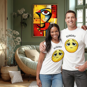 Camiseta Emoji Decepcionado Design de Humor de Domingo