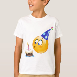 Camiseta emoji do aniversário