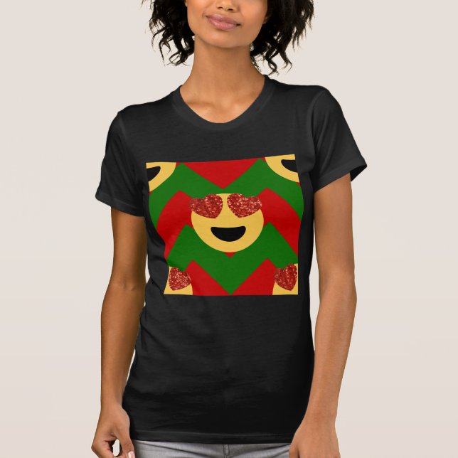 Camiseta emoji do coração de natal (Frente)