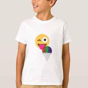 Camiseta emoji do piscar os olhos do brilho