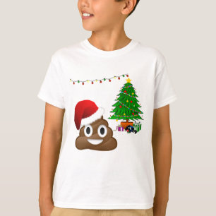 Camiseta emoji do poo do Natal
