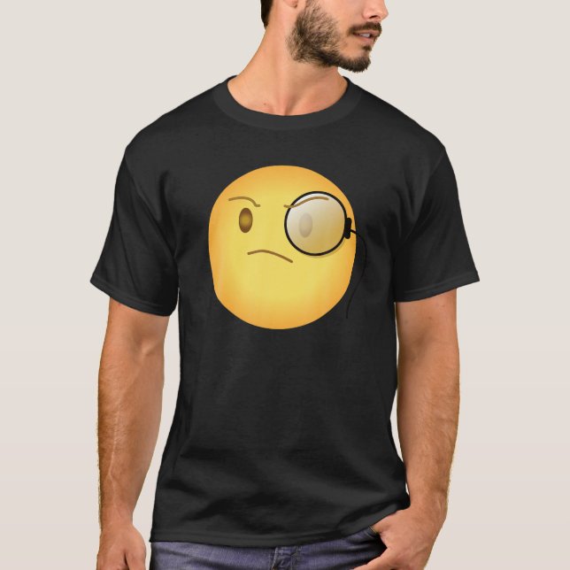 Camiseta Emoji Emoticon Face Emotion Icon Monocle Arrogante (Frente)