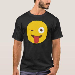 Camiseta Emoji feliz com língua para fora
