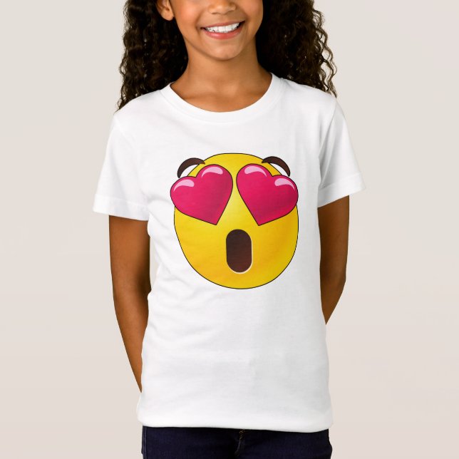 Camiseta Emoji Heart Eyes Dias de os namorados T-Shirt (Frente)