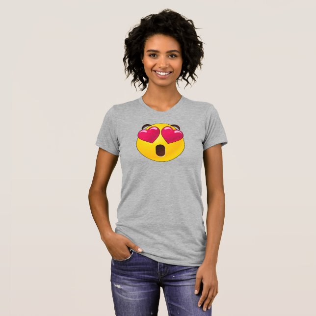 Camiseta Emoji Heart Eyes Namorados T-Shirt (Frente Completa)