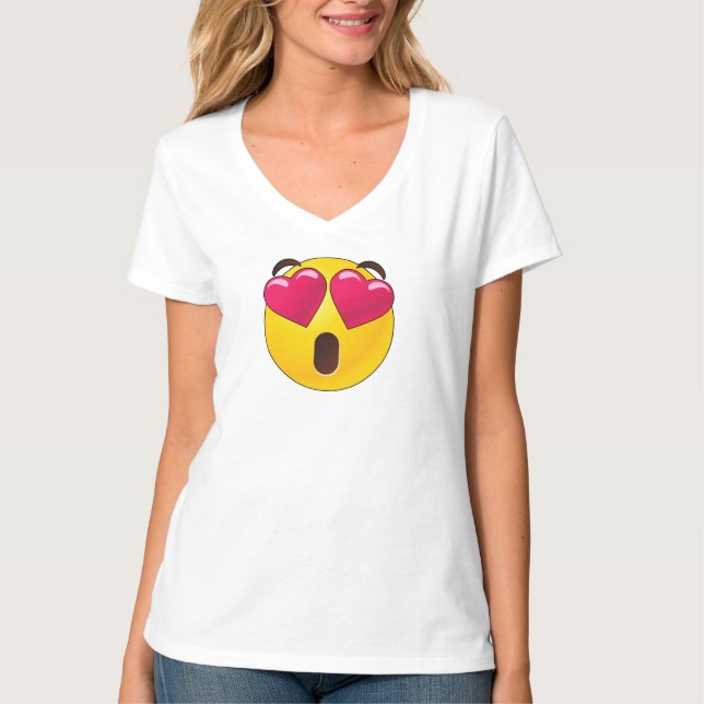 Camiseta Emoji Heart Eyes Namorados T-Shirt (Frente)