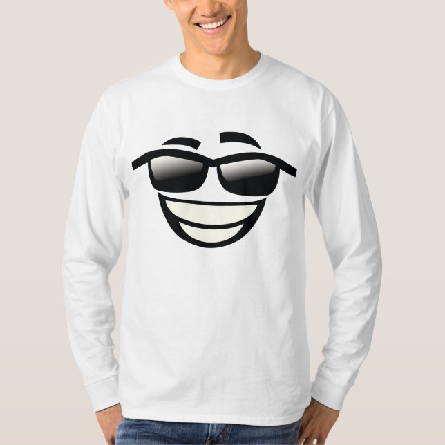 Camiseta Emoji legal engraçado da cara (Frente)