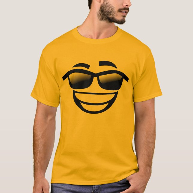 Camiseta Emoji legal engraçado da cara (Frente)