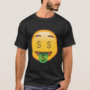 Camiseta Emoji Money Face Dólar Sinaliza Olhos Emoticon Tex
