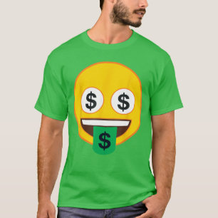 Camiseta Emoji Oficial Dinheiro Olhos Língua Dólar Amarelo