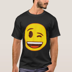 Camiseta Emoji Oficial Piscadela Rosto Sorriso Amarelo