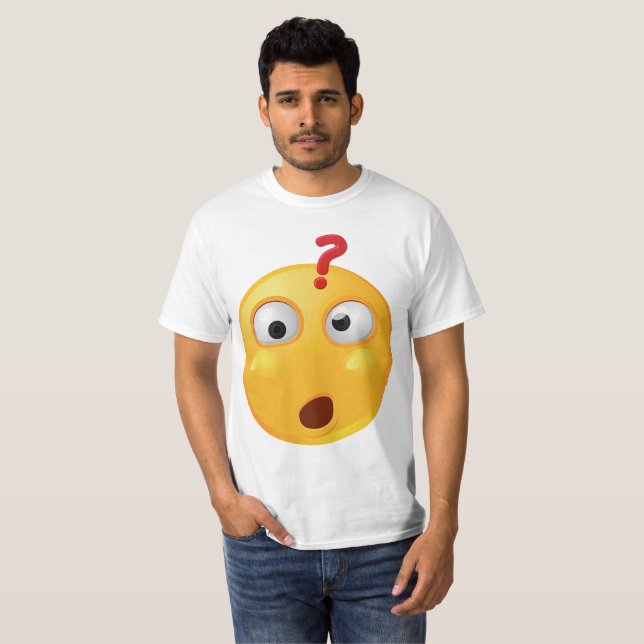 Camiseta Emoji querendo saber no tshirt branco (Frente Completa)