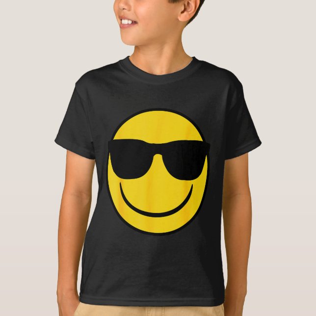 Camiseta Emoji Retro Sungles Yellow Smile Face  (Frente)