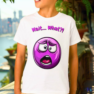Camiseta Emoji Roxo Chocado – Design Divertido e Expressivo