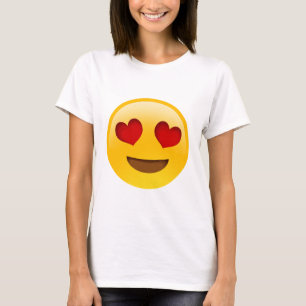 Camiseta Emoji T-Paita Heart Eyes