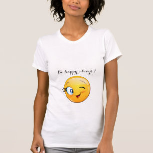 Camiseta Emoji Vencendo Adorável Seja feliz sempre