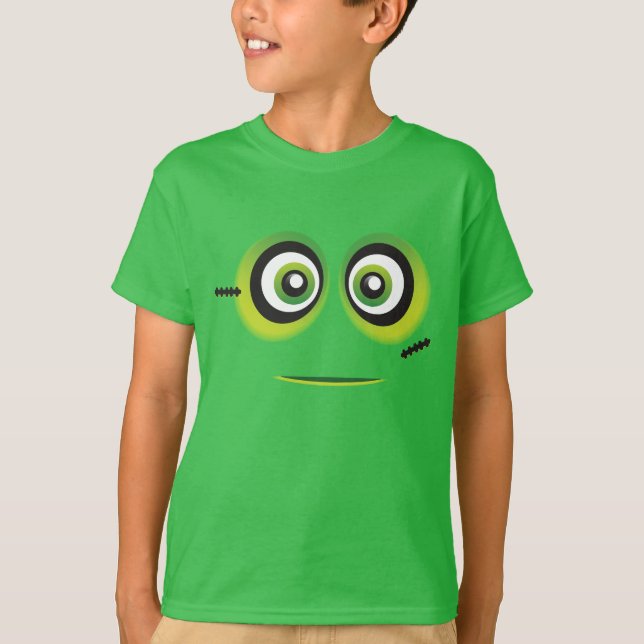 Camiseta Emoji verde do monstro de Lil (Frente)