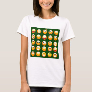Camiseta emoji verde-escuro