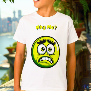 Camiseta Emoji Verde Preocupado – Design Divertido e Expres
