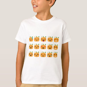 Camiseta emojis da abóbora do Dia das Bruxas