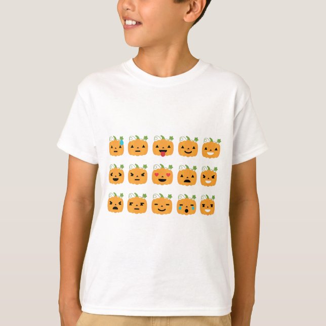 Camiseta emojis de abóbora-das-bruxas (Frente)