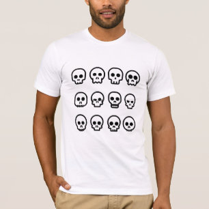 Camiseta Emojis de caveira de desenho animado engraçado
