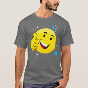 Camiseta Emote Smile Thumbs Up Emoticon Funny Face 
