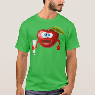 Camiseta Emoticão de uma maçã com fruta fofa