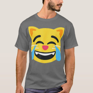 Camiseta Emoticon Cat Face com lágrimas de alegria