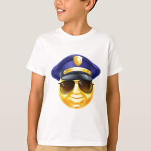 Camiseta Emoticon de Emoji da polícia