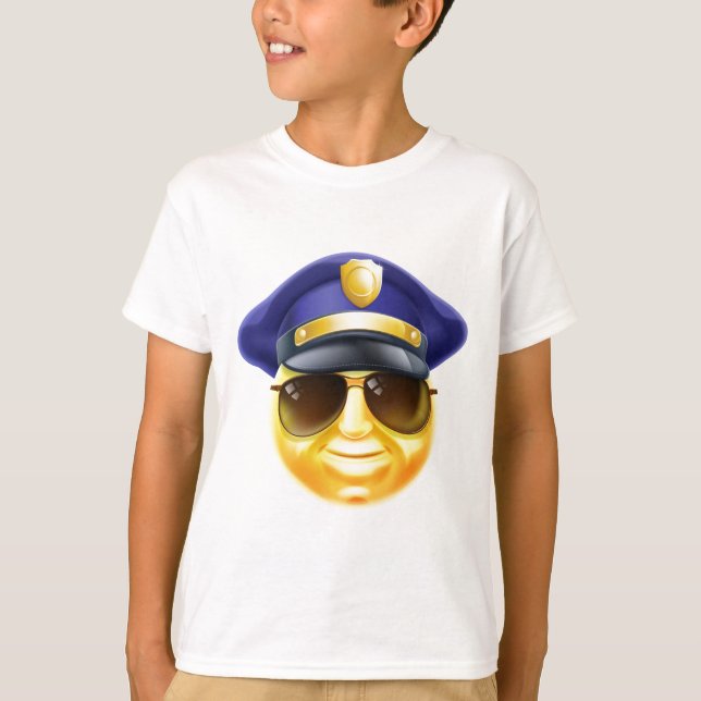 Camiseta Emoticon de Emoji da polícia (Frente)