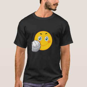 Camiseta Emoticon Enfrenta Bola De Voleibol Engraçada Lov
