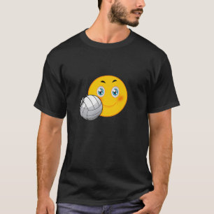Camiseta Emoticon Enfrenta Bola De Voleibol Engraçada Lov