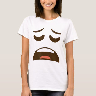Camiseta Emoticon Fácil Halloween De Cara Cansada Escavada