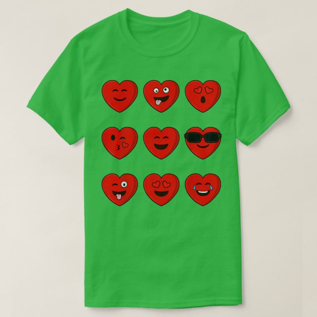 Camiseta Emoticons do Dia de os namorados de Heart Emojis (Frente do Design)