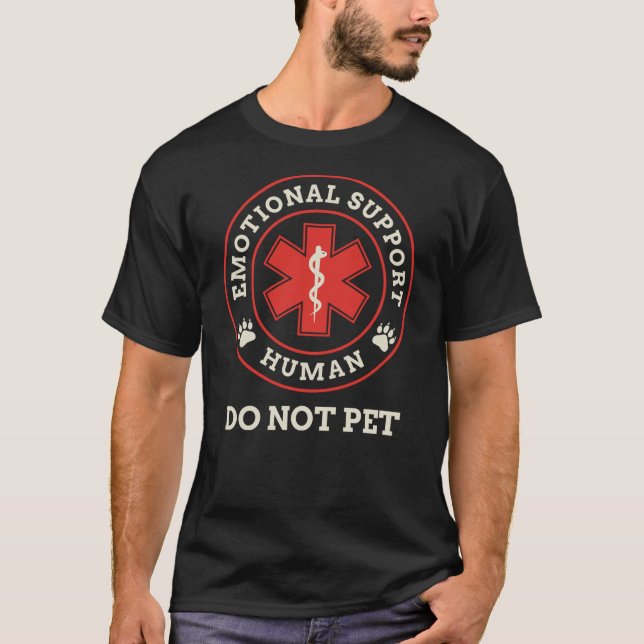 Camiseta Emotional Support Human Do Not Pet Service Dog Lov (Frente)