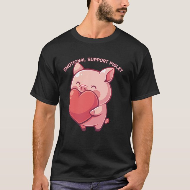 Camiseta Emotional Support Piglet Cute Kawaii Pig Japanese (Frente)
