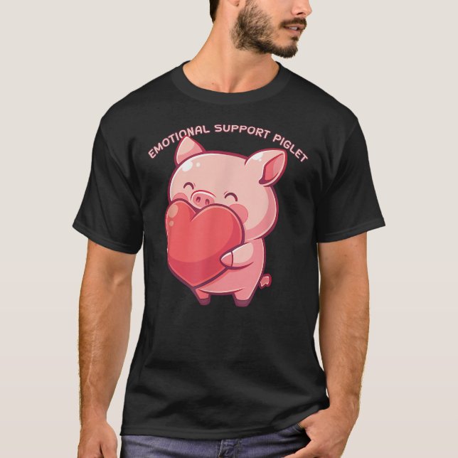 Camiseta Emotional Support Piglet Cute Kawaii Pig Japanese (Frente)