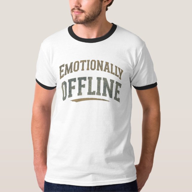 Camiseta Emotionally Offline – Vintage Minimalist (Frente)