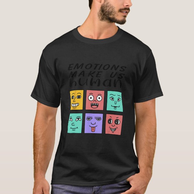 Camiseta Emotions Make Us Human Retro Mental Health Positiv (Frente)