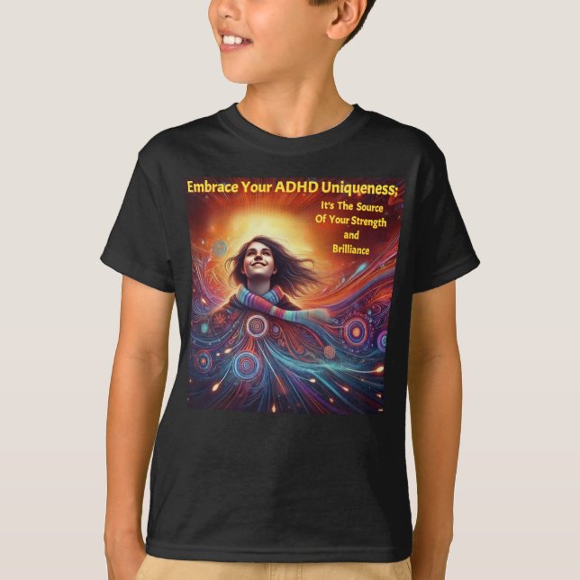 Camiseta Empenhando-se com o ADHD*Adote sua exclusividade d (Frente)