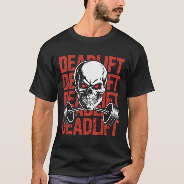 Camiseta Empilhação do crânio do esqueleto Workout Potência (Frente)