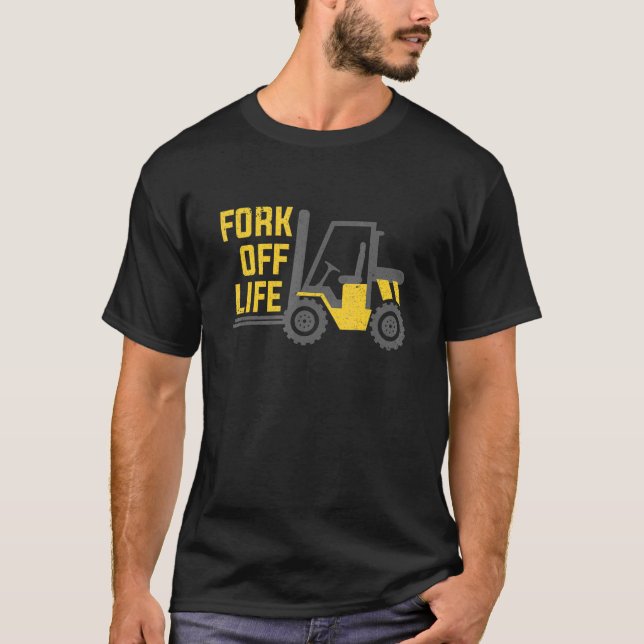 Camiseta Empilhador do Fork do Driver Desligado do Ecrã de  (Frente)