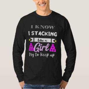 Camiseta Empilhamento Rápido Como Uma Garota Copos Empilhad